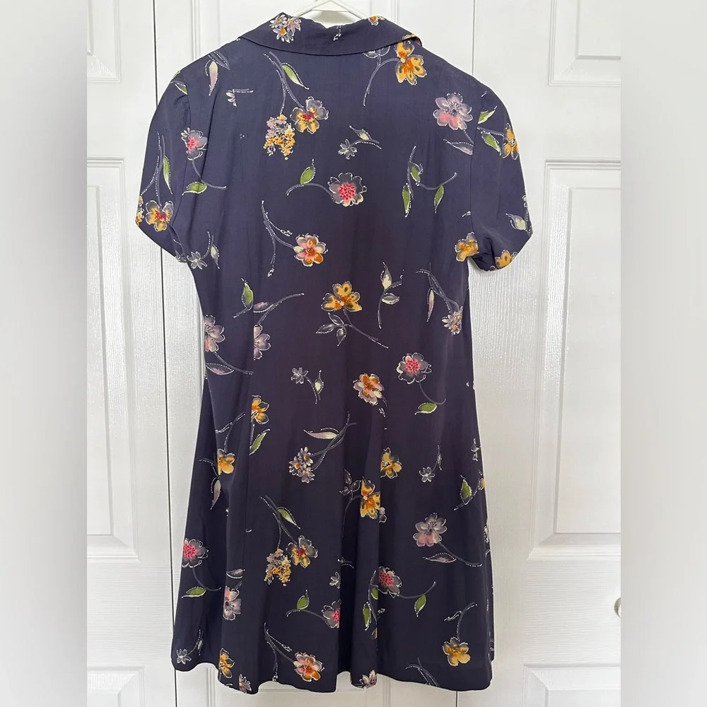 Vintage Vision Apparel Shirt Dress Floral Print Mother of Pearl Buttons SZ 12 - Picture 2 of 7